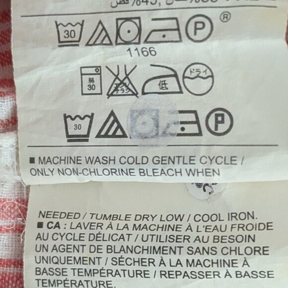 OLD NAVY White/Coral Striped Long Sleeve V-Neck Tunic; Roll Sleeves; Size XXL - Picture 5 of 5